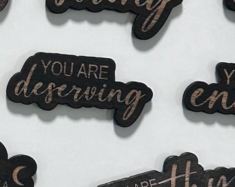 Affirmation Magnets: Laser Engraved Wood, Motivational Messages