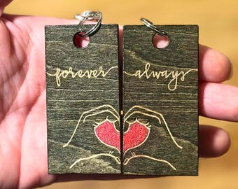 Forever Always Couples Keychain | Best Friend Keychain