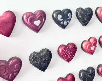 Heart Resin Magnets: Set of 5, Fridge, Locker, Classroom