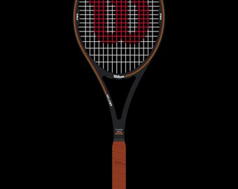 Wilson Pro Staff 85 Tennis Racket Poster, Sports Wall Art (digital