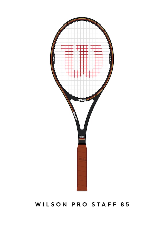 Wilson Pro Staff 85 Tennis Racket Poster, Sports Wall Art (digital