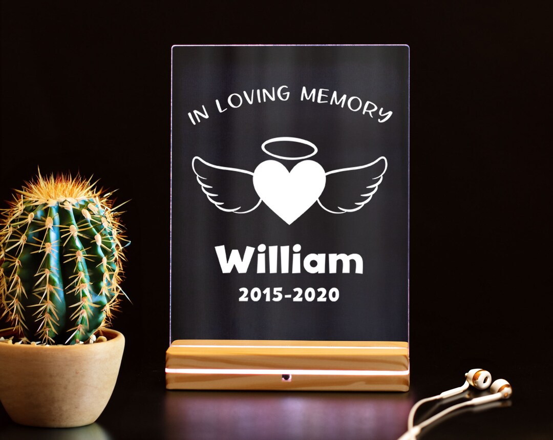 In Loving Memory Night Light Custom Name Memorial Night Etsy