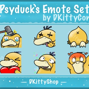 6 pack Psyduck Emotes - cute Twitch, Kick, YouTube and Discord Emotes