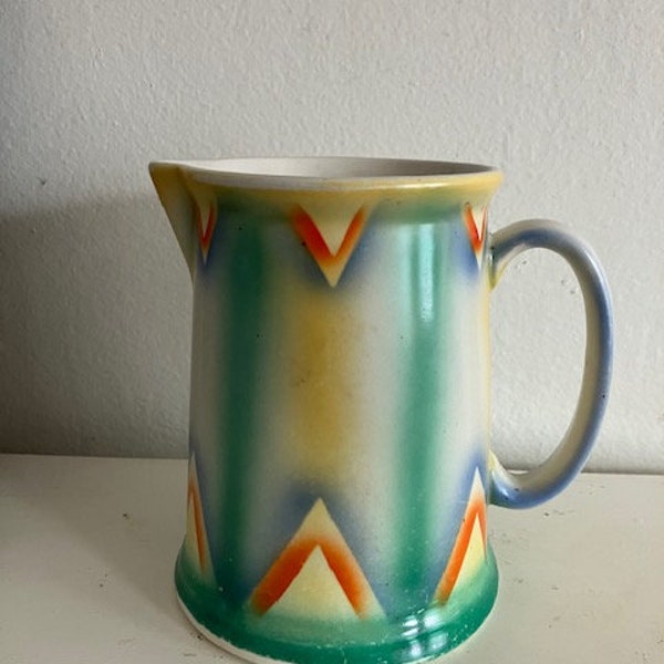 Art Deco 1920s Hand Painted Creamer/Gravy Pitcher made in Czecho-Slovakia