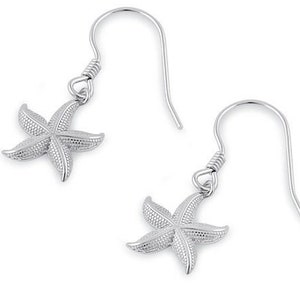 Starfish Hook Earrings, Hook Starfish Charm Earrings, Starfish Earrings, Starfish Jewellery, Starfish gifts, gifts for her, ocean earrings