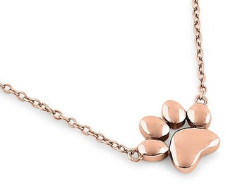 Collana con stampa di zampe in argento sterling, gioielli per amanti degli animali, collana di zampe, gioielli commemorativi per animali domestici, collana di zampe di cane o gatto per lei, regalo per lei