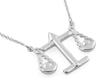 Collar con el signo del zodiaco Libra/Collar del zodiaco/Collar con el signo astrológico de plata/Collar de horóscopo de plata/Regalo de cumpleaños/Regalo de astrología//Oferta