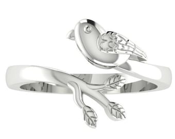 Sterling Silver Bird Ring, Bird Jewelry, Gift for Nature lover, Handmade Ring, Silver Rings, Gift for Her, Gift for MOM, Brass Rings, Gift