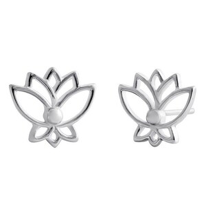 Lotus Flower Stud Earrings, Lotus Flower Earrings , Lotus Sterling Silver Stud Earrings, Lotus Flower Jewelry, Womens jewelry, Gift for HER,