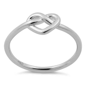 Heart Knot Shape Ring- Heart Knot Engagement Ring- Promise Ring for Her- Small Pretzel Shape Knot Wedding Ring- Girls Womens Ring- Love Ring