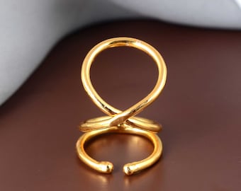 Anel de latão feito à mão para artrite: suporte para articulação com tala de pescoço de cisne