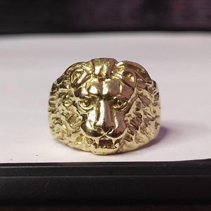 925 スターリングシルバー ライオンヘッドリング - シルバーリング - ライオンリング - ゴールドライオンリング - シグネットリング - ライオンヘッドリング、アニマルレオリング、男性へのギフト