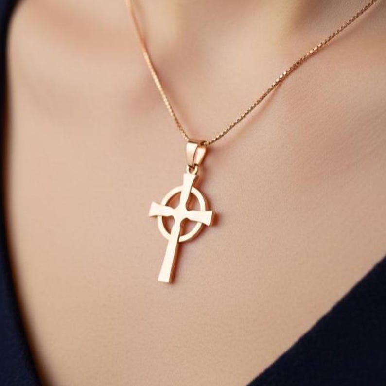 925 Sterling Silver Celtic Cross Necklace, Handmade Irish Christian ...