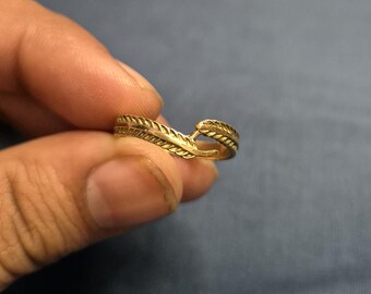 Brass Feather Ring, Boho Plume Statement Ring, Unique Handmade Jewelry, Gift for Her, Nature Inspired, Bohemian Style Accessory