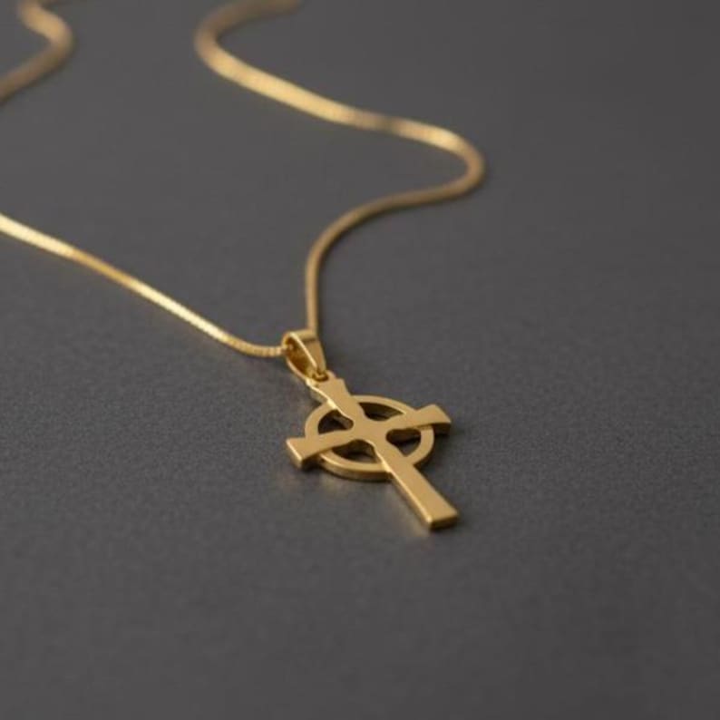 925 Sterling Silver Celtic Cross Necklace, Handmade Irish Christian ...