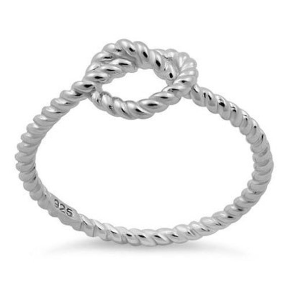 Sterling Silver Rope Knot Ring - Twisted Band Anniversary Ring - Etsy