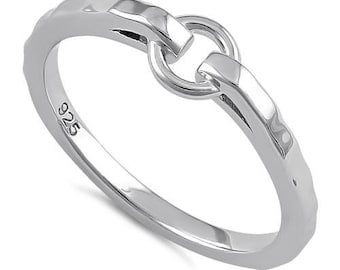 Hammered Sterling Silver Hoop Ring: Handmade Shared Ring,  Modern Ring, Hammered Ring, Hoop Ring, Loop Ring, Gift for her, Handmade Rings