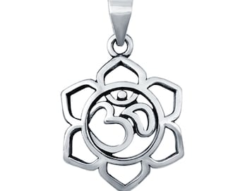 Sterling Silver Om Pendant, Spiritual Harmony Charm