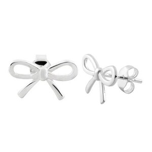 Bow Stud Earrings, Silver Bow Stud Earrings, Minimalist Silver Studs, Silver Tied Bow Stud Earrings, Bow knot Stud Earrings, Bow Earrings