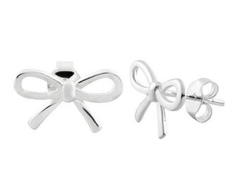 Orecchini con fiocco, Orecchini con fiocco in argento, Borchie in argento minimaliste, Orecchini con fiocco in argento, Orecchini con nodo con fiocco, Orecchini con fiocco