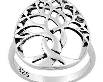 Tree of Life Ring- Tree of Life Ring Silver- Women's Tree Ring- Sterling Silver Ring- Celtic Tree Ring- Circle Tree of Life Band,Nature Ring