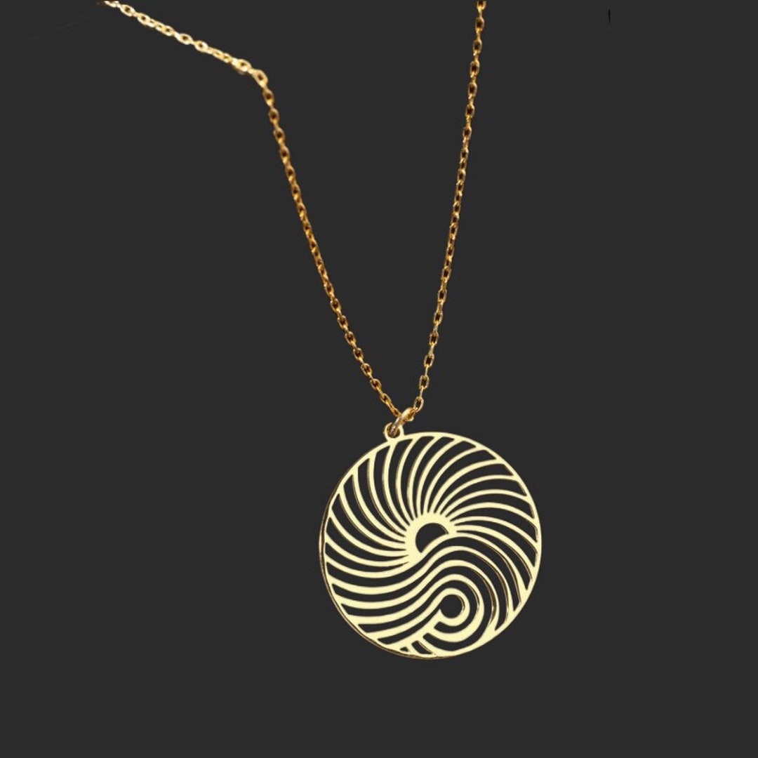 Sun and Wave Necklace, Wave Sun Jewelry in Sterling Silver, Ocean ...