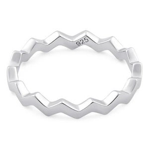 Zig Zag Ring- Stackable Wave Ring- Zig Zag Jewelry- Wave Ring- Modern Design Stacking Ring- Boho Ring , Handmade Zig Zag, Stackable Zig Zag