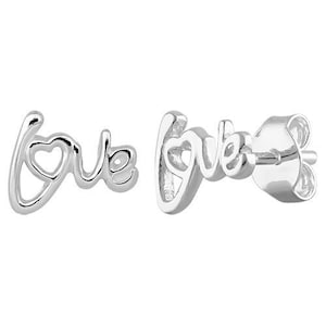 Liebe Herz Ohrringe, Liebesbrief Ohrstecker, Liebe Ohrringe, Liebe Schmuck, Ohrstecker, Geschenk für sie, süße Ohrringe, Frauen Schmuck, Geschenk