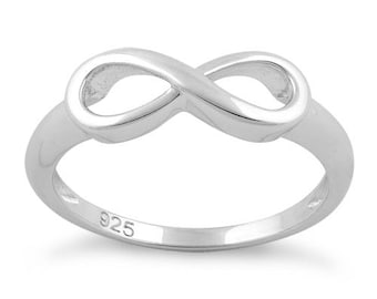 Bague infini en argent sterling | Bijou de promesse fait main