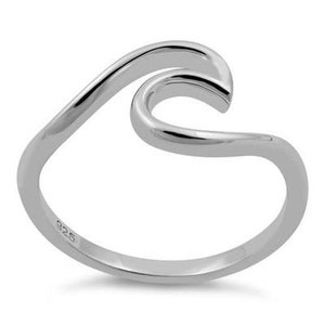 Ocean Wave Ring- Wave Ring - Handmade Ring- Ocean Inspired Jewelry- Unique Sterling Silver Ring- Perfect Gift for Surf Lovers- Gift for Her