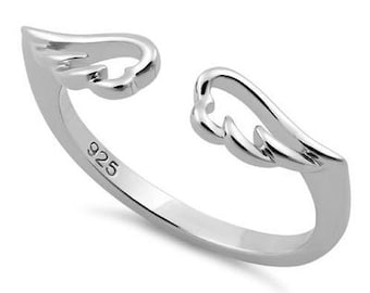 Angel Wings Ring, Angel Wing Ring, Gold Adjustable Angel Wing Ring, Guardian Protection Ring, Angel Wing Statement Ring,Feather Ring, Gifts