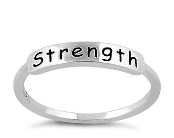 Strength Ring- Silver Ring- Motivation Ring- Focus Ring- Faith Jewelry- Ring for Women,Gift Jewelry, Gifts for Her, Gift for Mom, Friend