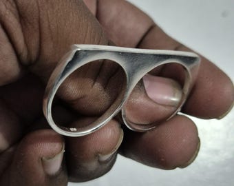 オジュールHANDWRITTEN DOUBLE FINGER RING All Gold Double Finger Wavy Ring | PAIGE NOVICK