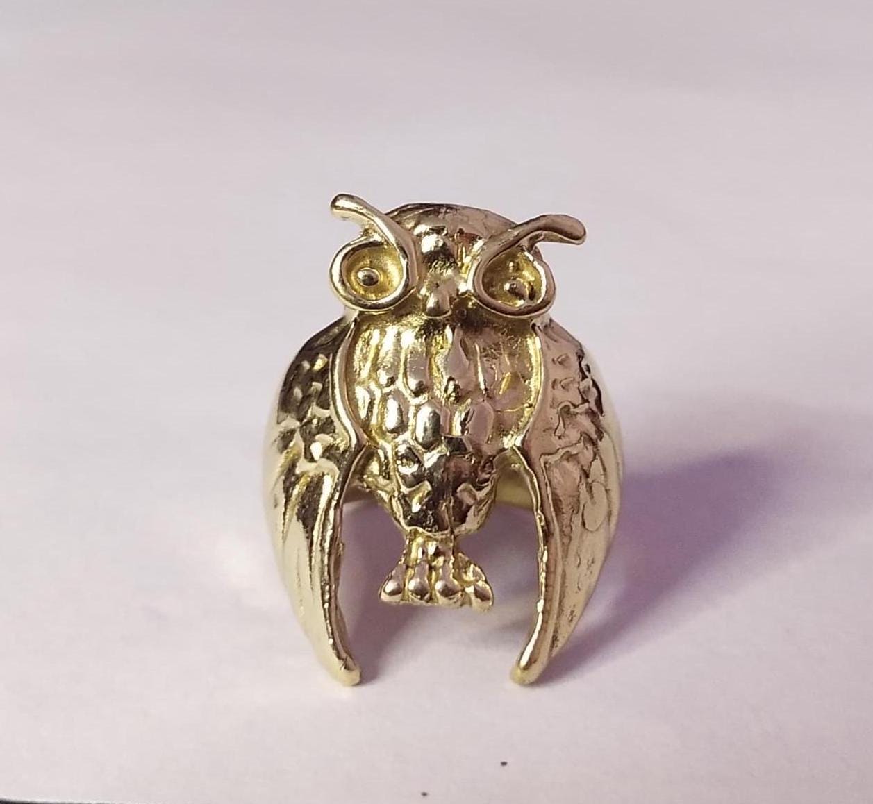 Owl Ring- Silver Men's Owl Ring- Sterling Silver Ring- Rings for Men- Gothic Owl Ring- Men's
