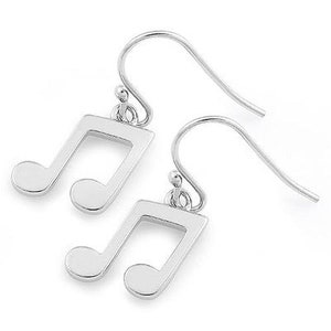 Music Note Earrings, Musical Note Earrings, Dainty Musical Note Earrings, Gift for Her, Minimalist Earrings, Everyday Earring, Brass Earring