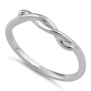 Sterlingzilveren ring met halve knoop - sterlingzilveren ring met halve knoop - ring met halve knoop - knoopring - vriendschapsring - eeuwigheidsring, liefde, cadeauring