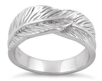 Sterling Silver Feather Wrap Ring: Boho Angel Wing Jewelry, Angel Wings Ring, Silver Feather Ring, Women Ring, Gifts for Her, Handmade Rings