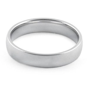 Wedding Band 4mm, Wedding Band Ring, Solid Sterling Silver Dome Comfort Fit Band, Promise Ring for Her, Stacking Simple Ring, Gift for Her