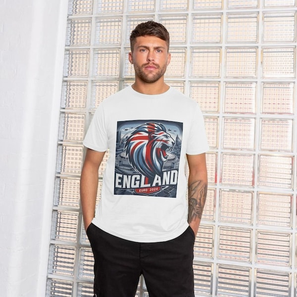 EM 2024 England T-Shirt | Herren-Fußball-T-Shirt | Größen S bis XXL