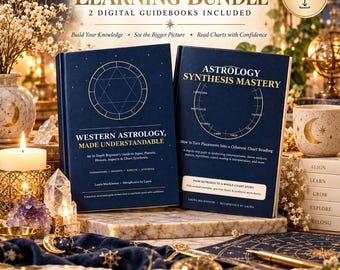 Astrology Learning Bundle | Beginner Western Astrology Guide + Astrology Synthesis Workbook | Birth Chart PDF Set