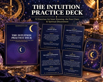 Intuition Cards Printable | 52 Intuition Development Cards | Four Clairs, Psychic Development, Discernment & Inner Knowing PDF
