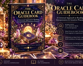 Oracle Card Guidebook | Universal Oracle Reading Workbook | Interpretation, Spreads & Intuition | Printable PDF