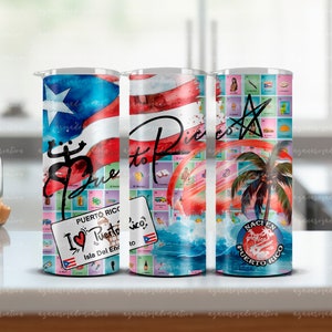 Puerto Rico Skinny Tumbler 20 oz Borinquen/Puerto Rico wrap 20 oz Puerto Rico wrap/PNG/Instant Download/Boricua