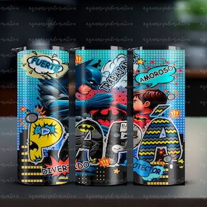 Super papá tumbler wrap, diseño de sublimacion para tumbler/ vaso de 20 oz,  Dia del Padre png, Descarga digital Dad, Super heroe Papá png
