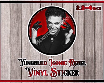YUNGBLUD Vinyl Sticker: Black Hearts Club Rockstar Decal