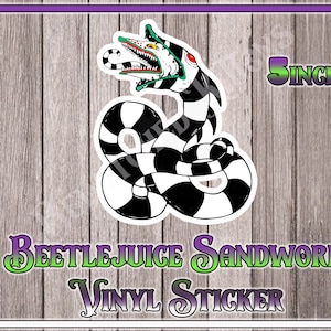 Beetlejuice Sandworm Vinyl Sticker 2.5inch- 5inch Size options / Now with Holographic option!