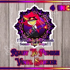 Hazbin Hotel Nifty Ready To Punish 2.5inch-4inch Waterproof Vinyl Sticker