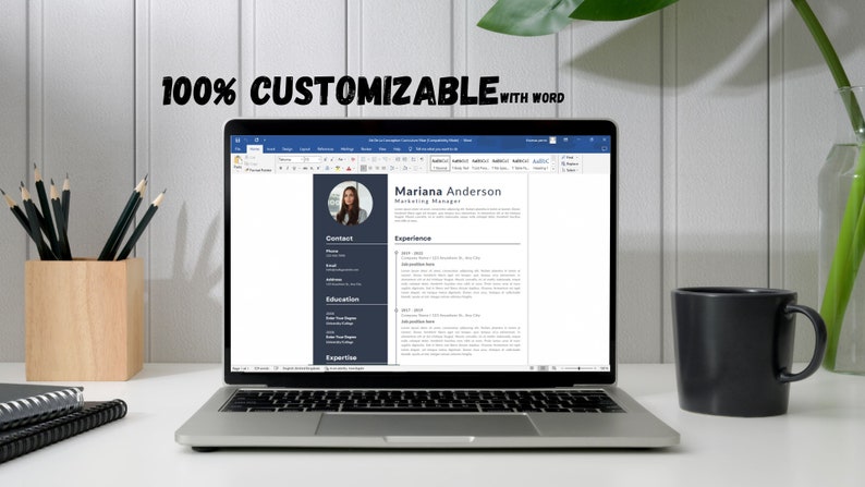 Resume Template With Photo, Resume Template for Word, Professional ...