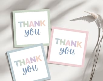 Printable Square Thank You Gift Tags (PDF)