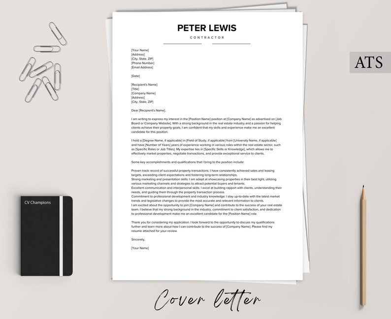 Real Estate Executive Resume Template Bundle for Google Docs and Word